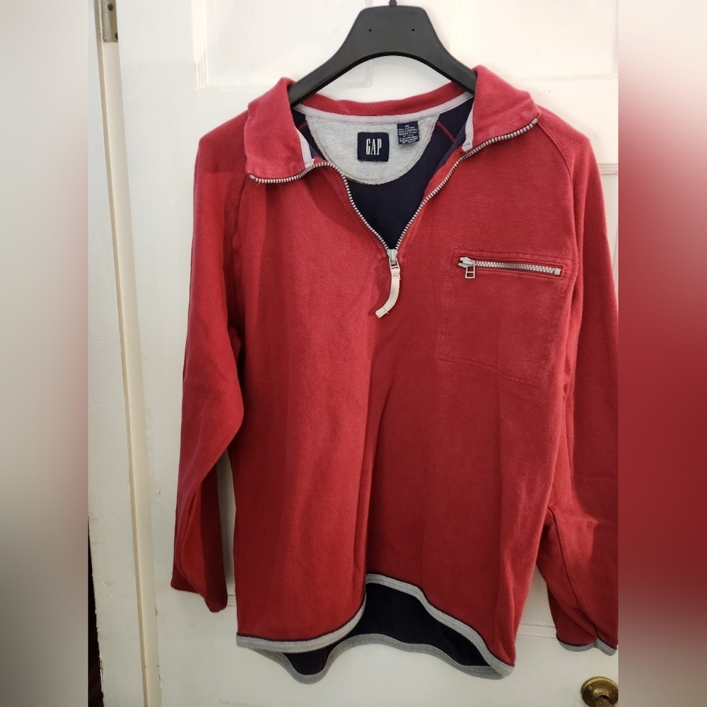 GAP Men's Red Half-Zip Sweater - Picture 1 of 3